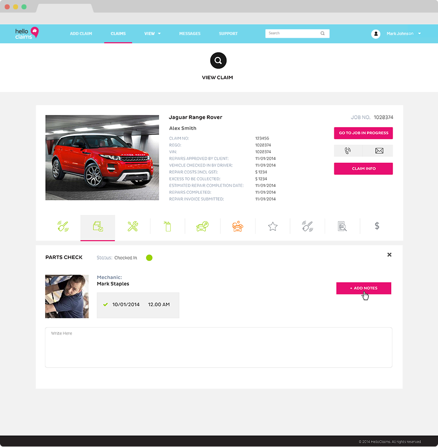 User Friendly Interface - Claims Control Center